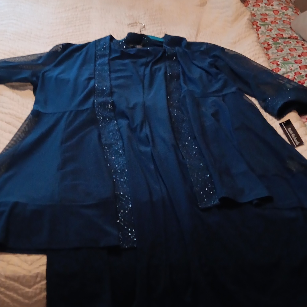 Dress teal green sequences  on front